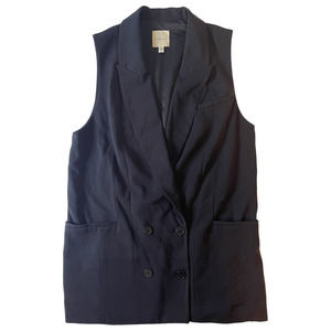 Silence + Noise Double Breast Sleeveless Black Vest Size Medium
